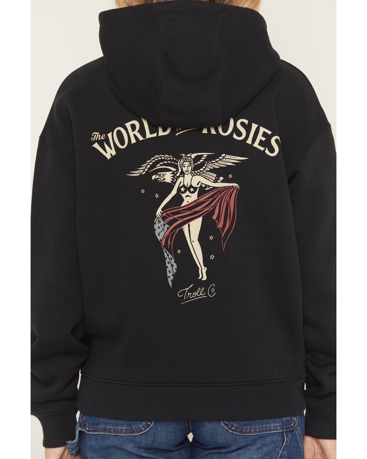 Image #4 - Troll Co Women's Rosie World Work Hoodie, Black, hi-res
