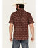 Image #4 - Moonshine Spirit Men's Gig Medallion Print Short Sleeve Snap Western Shirt, Burgundy, hi-res