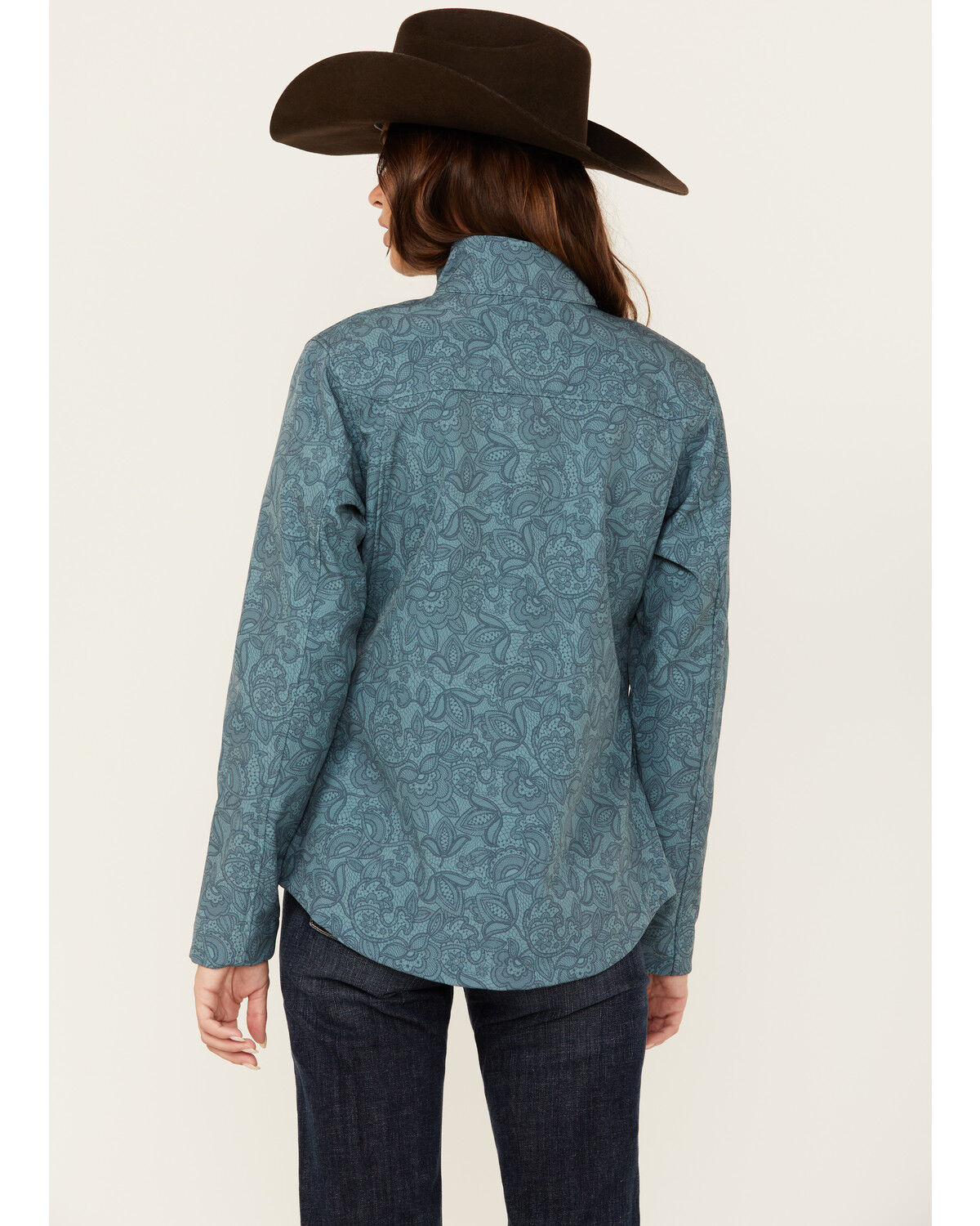 Image #4 - Ariat Women's Printed Team Softshell Jacket, Teal, hi-res