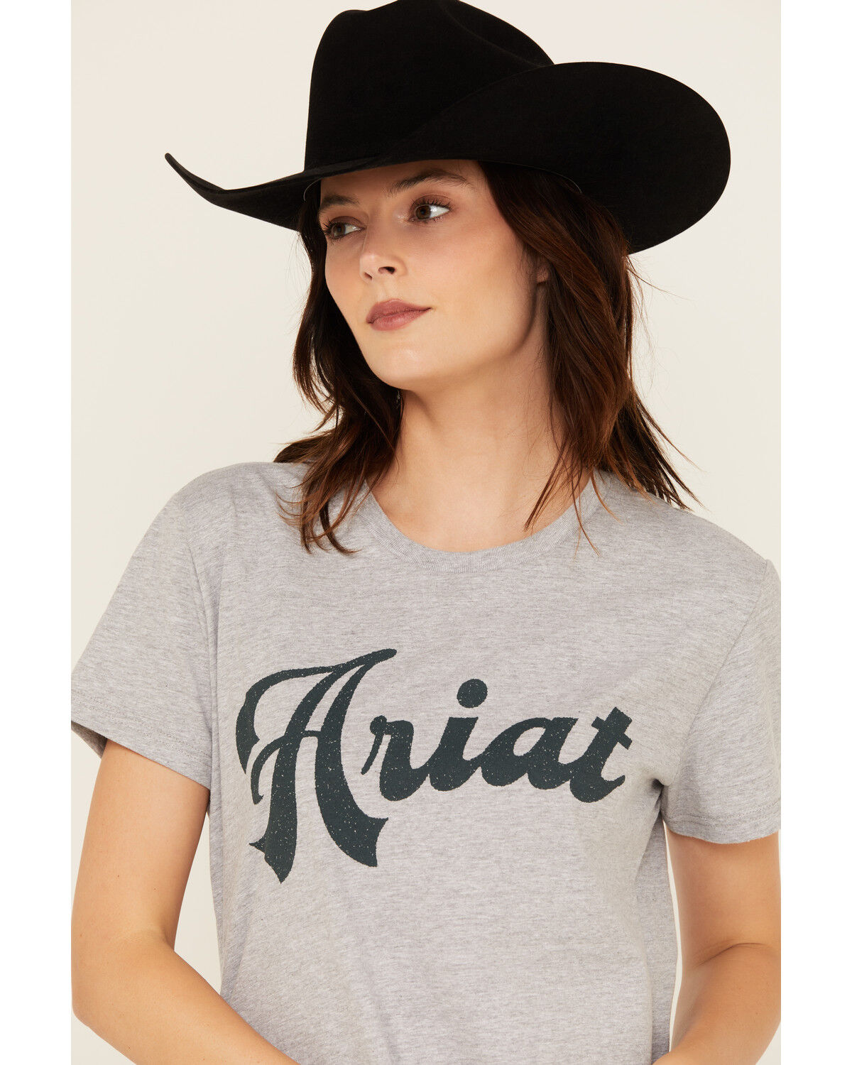 Image #2 - Ariat Women's Logo Old School Short Sleeve Graphic Tee, Grey, hi-res