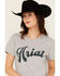Image #2 - Ariat Women's Logo Old School Short Sleeve Graphic Tee, Grey, hi-res