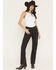Image #1 - Wrangler Women's Mid Rise Wrancher Bootcut Stretch Denim Jeans, Black, hi-res