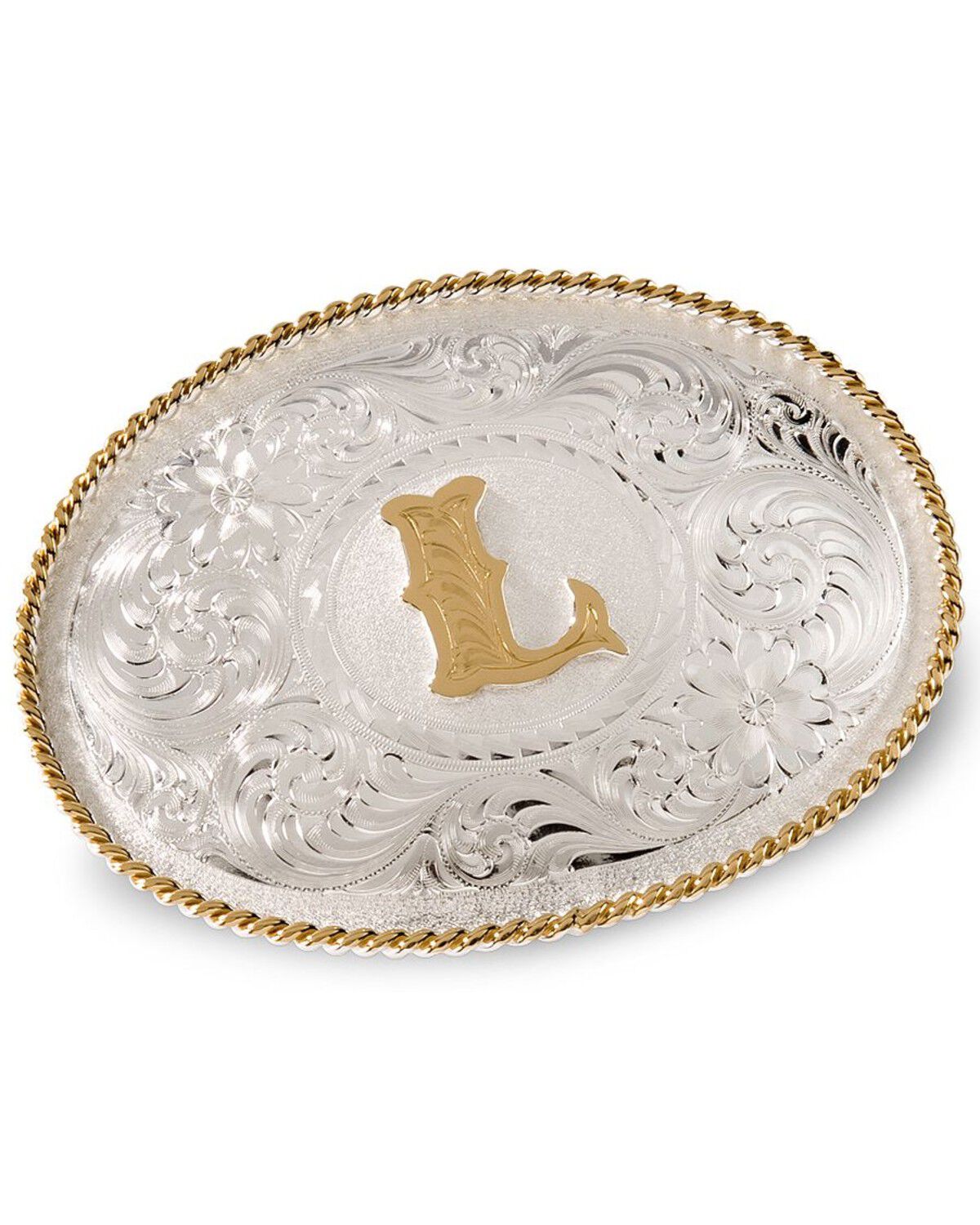 Image #1 - Montana Silversmiths Men's Initial "L" Buckle, Silver, hi-res