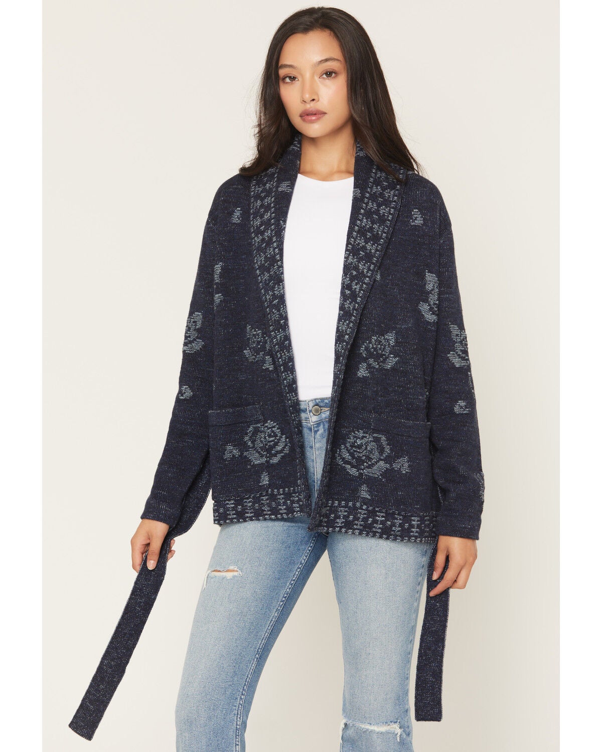 Image #3 - Idyllwind Women's Lauren Rose Cardigan Sweater, Indigo, hi-res
