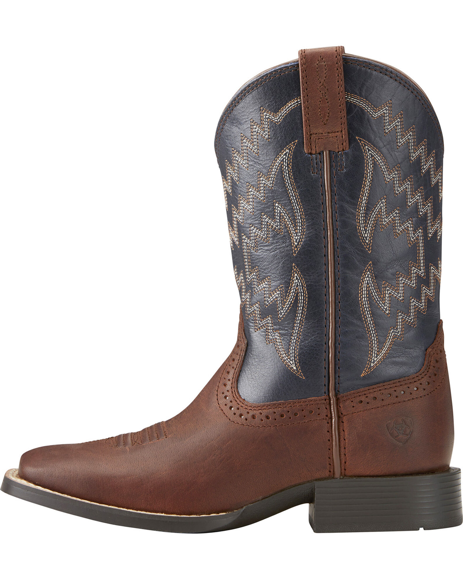 Image #2 - Ariat Little Boys' Tycoon Western Boots - Broad Square Toe, Brown, hi-res