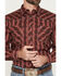 Image #3 - Cowboy Hardware Men's Southwestern Print Long Sleeve Snap Stretch Western Shirt, Red, hi-res