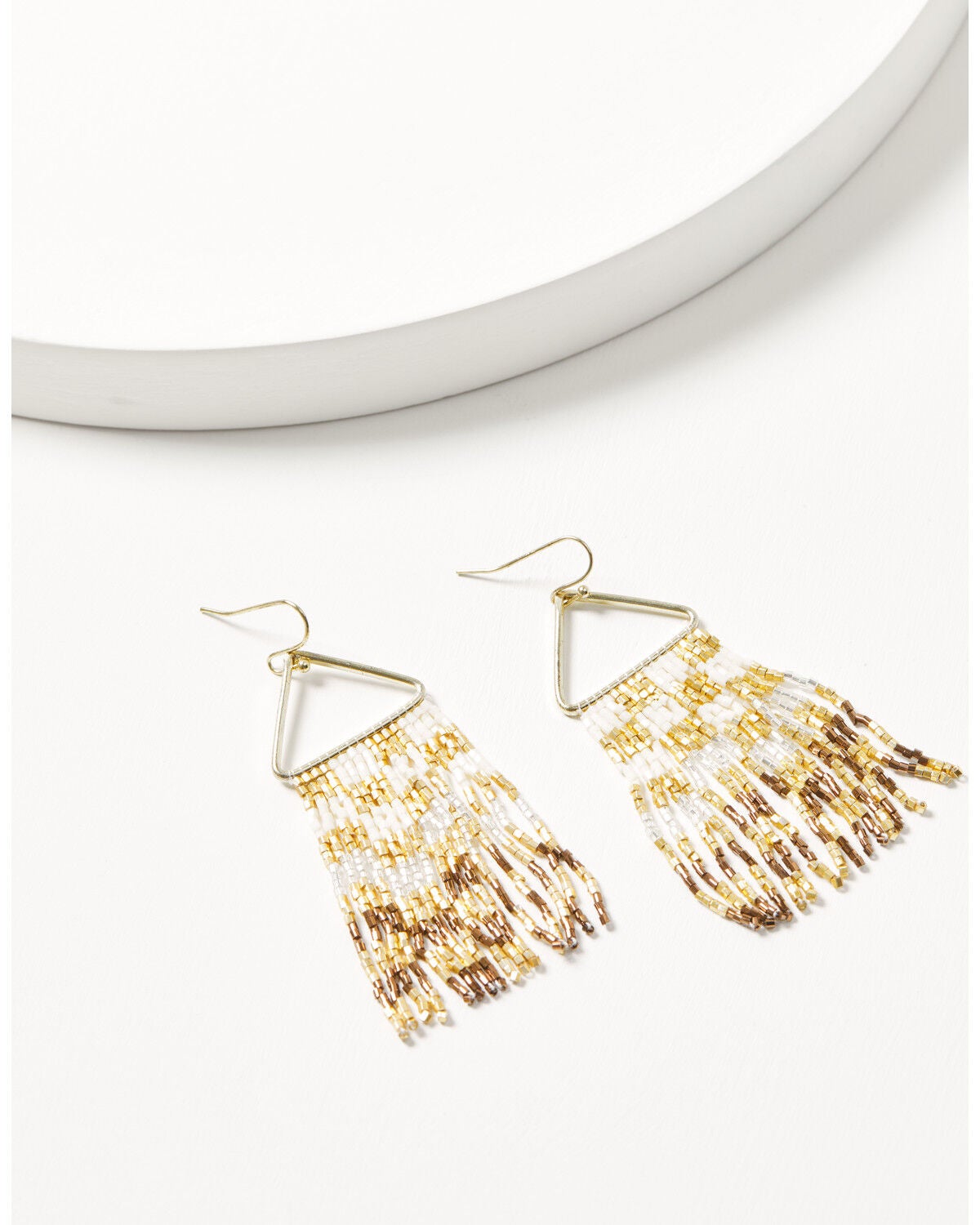 Ink + Alloy Women's Paige Ombre Checked Beaded Fringe Earrings, Multi, hi-res