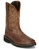 Image #1 - Justin Men's 11" Handler Pull-On Work Boots - Composite Toe, Tan, hi-res