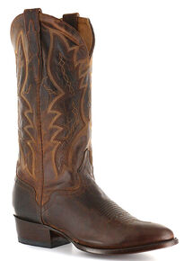 El Dorado Handmade Distressed Goat Cowboy Boots - Round Toe, Brown, hi-res