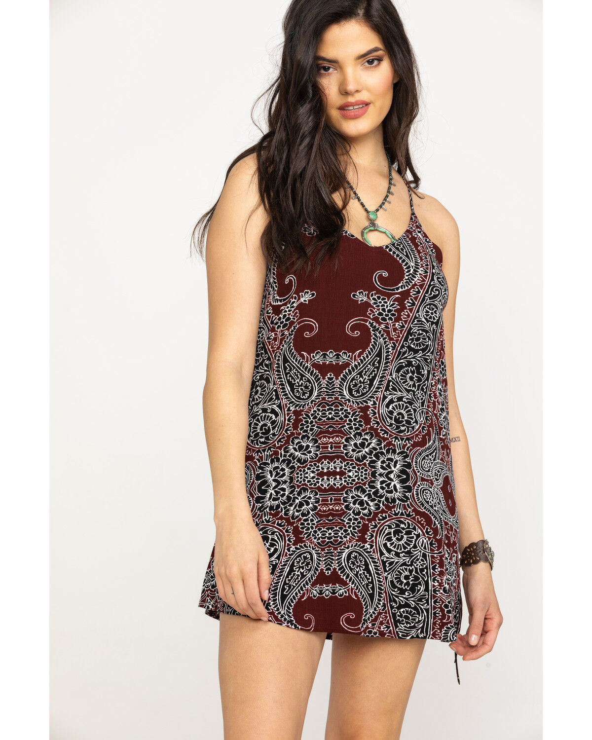 women's burgundy dress
