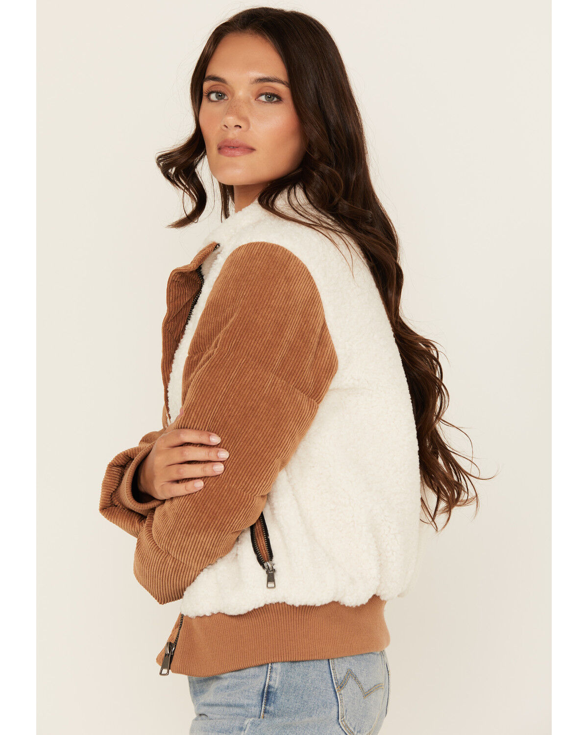 Image #2 - Stoosh Women's Sherpa Jacket, Camel, hi-res