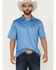 Image #1 - Ariat Men's Charger 2.0 Geo Print Short Sleeve Button-Down Polo Shirt, Blue, hi-res