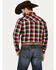 Image #4 - Ely Walker Men's Plaid Print Long Sleeve Snap Western Shirt, Red, hi-res