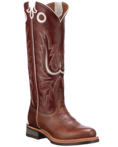 Lucchese Women's Ruth Tall Western Boots - Round Toe, Tan, hi-res