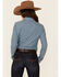 Image #4 - Amarillo Women's Oxford Horse Print Long Sleeve Pearl Snap Western Shirt , Blue, hi-res