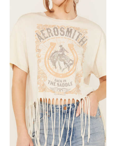 Image #3 - Goodie Two Sleeves Women's Aerosmith Fringe Graphic Tee, White, hi-res
