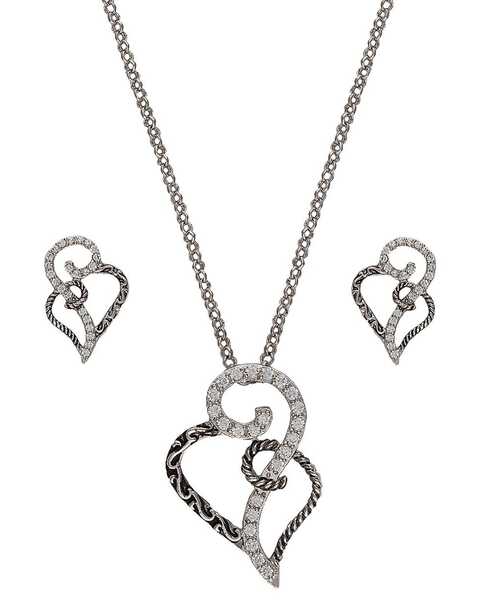 Image #1 - Montana Silversmiths Women's Woven Hearts Jewelry Set, Multi, hi-res