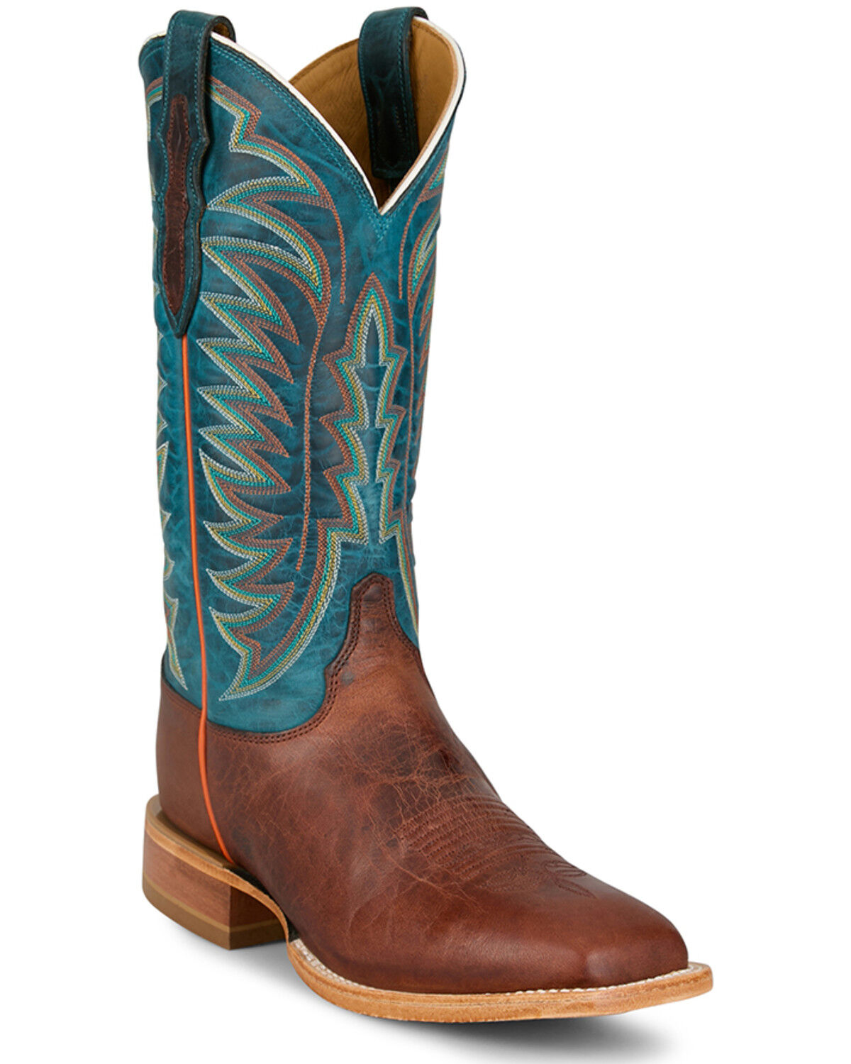 Image #1 - Justin Men's Burchett Western Boots - Broad Square Toe, Cognac, hi-res