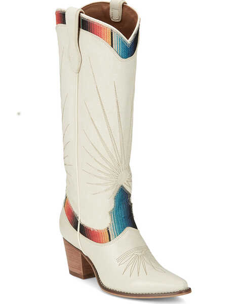 Nocona Women's Pearl Serape Western Boots - Snip Toe, White, hi-res