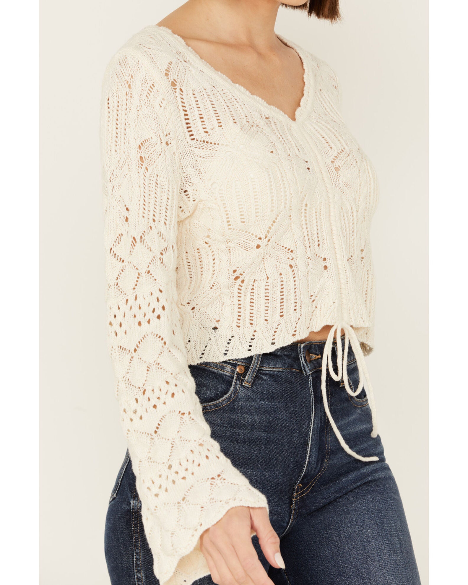 Women's Bell Sleeve Loose Colored Sweater main image 1