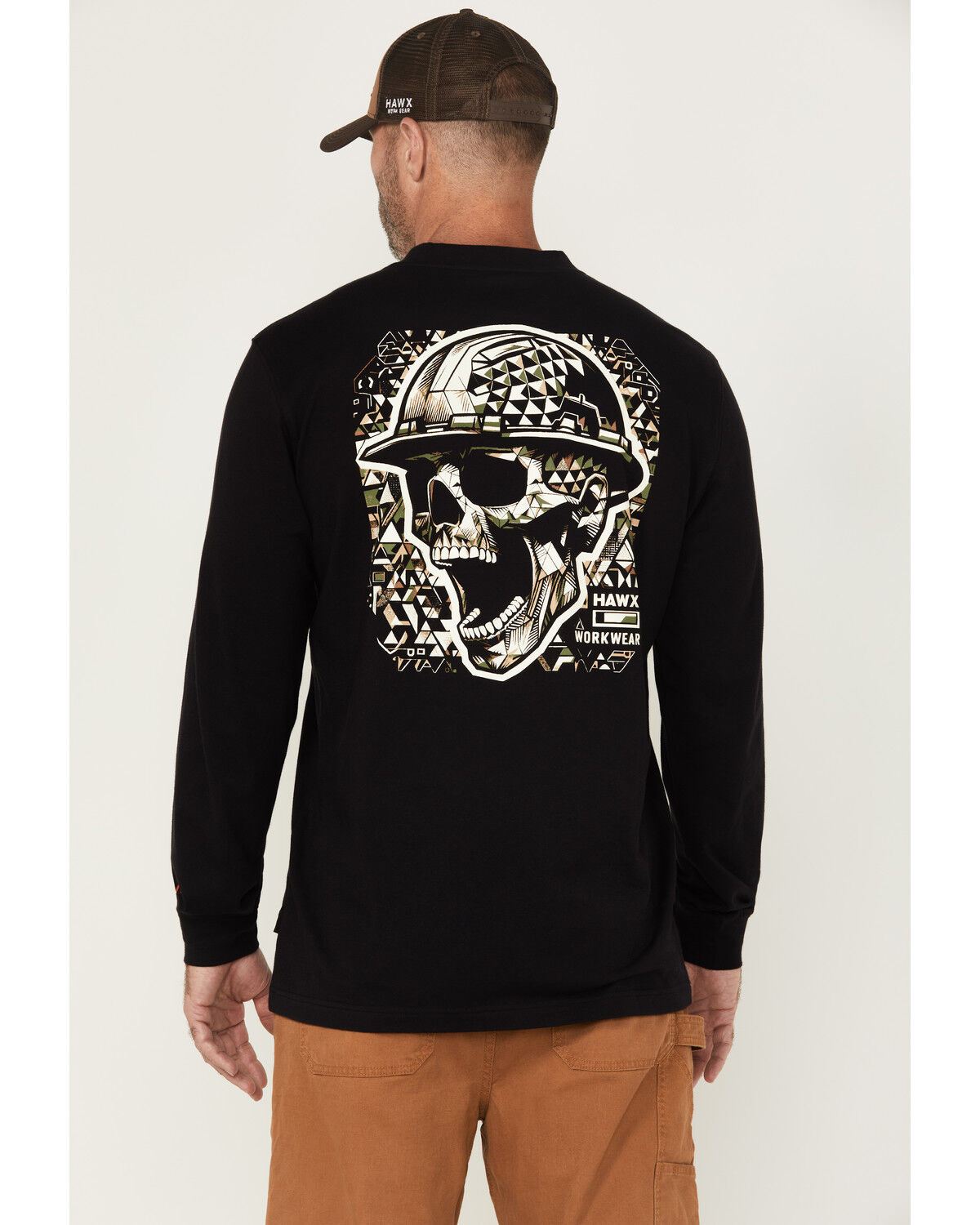 Image #1 - Hawx Men's Scream Long Sleeve Graphic Work Shirt, Black, hi-res