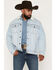Image #1 - Cody James Men's Caballo Sherpa Lined Trucker Jacket, Light Wash, hi-res