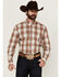 Image #1 - Stetson Men's Plaid Print Long Sleeve Button-Down Western Shirt, Red, hi-res