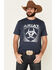 Image #2 - Ariat Men's Heather Shade Logo Short Sleeve Graphic T-Shirt, Navy, hi-res