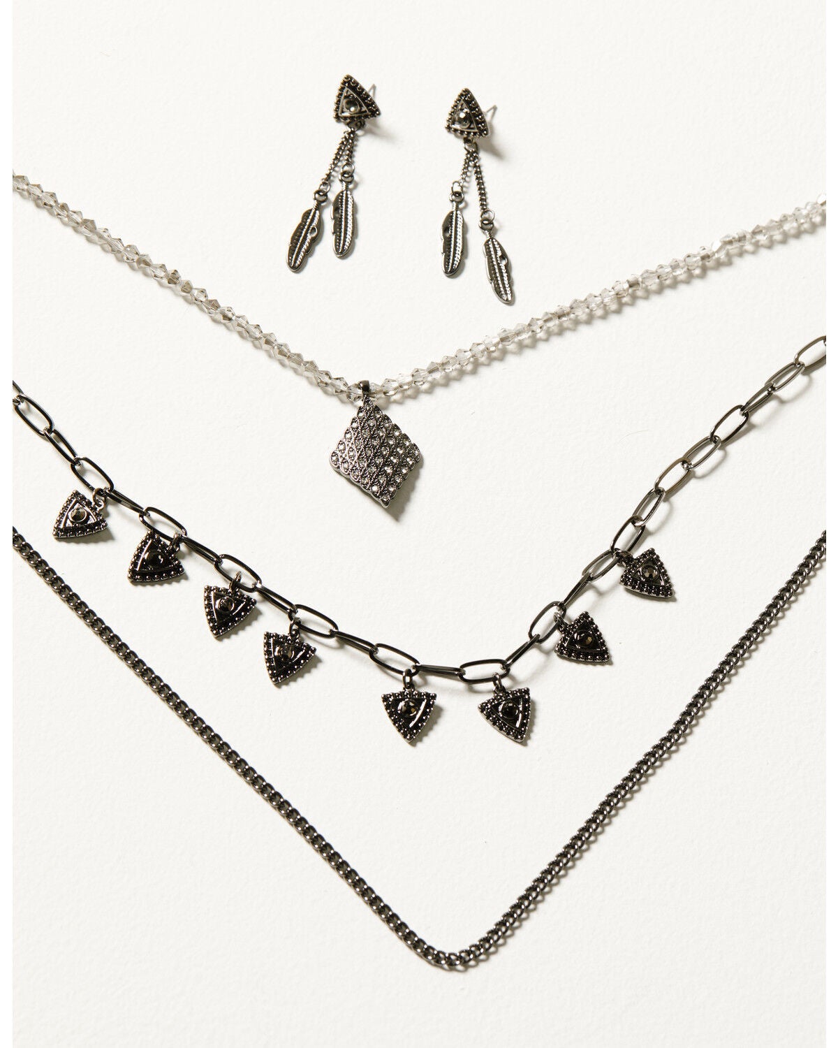 Image #1 - Shyanne Women's Enchanted Forest Diamond Chain Jewelry Set - 2 Piece, Pewter, hi-res