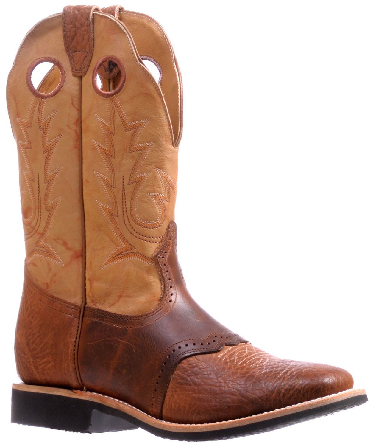 Image #1 - Boulet Cognac Bullhide Extralight Cowboy Boots - Square Toe 5263, Cognac, hi-res