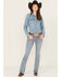Image #1 - Ariat Women's Light Wash Mid Rise Kehlani Stretch Bootcut Jeans, Light Wash, hi-res