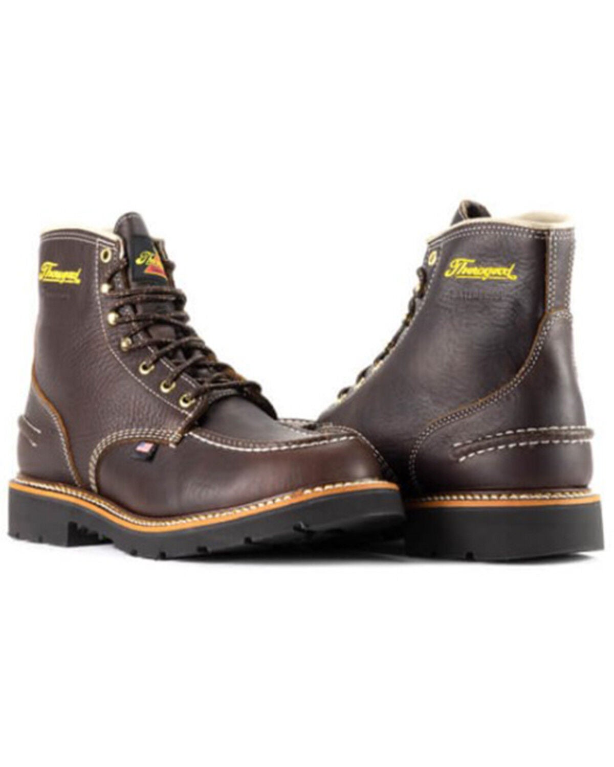 Image #3 - Thorogood Men's 6" USA 1957 Series Flyway Waterproof Briar Pitstop Moc Work Boots - Soft Toe, Brown, hi-res