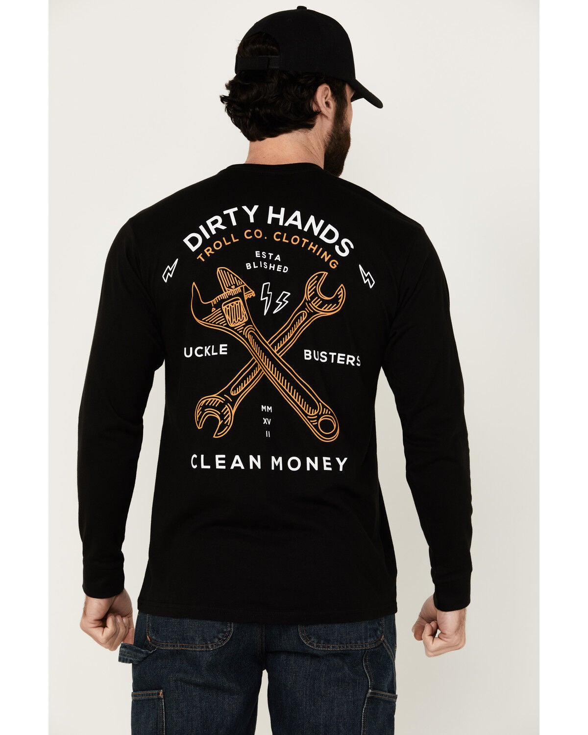 Troll Co Men's Twisting Wrenches Long Sleeve Graphic T-Shirt, Black, hi-res