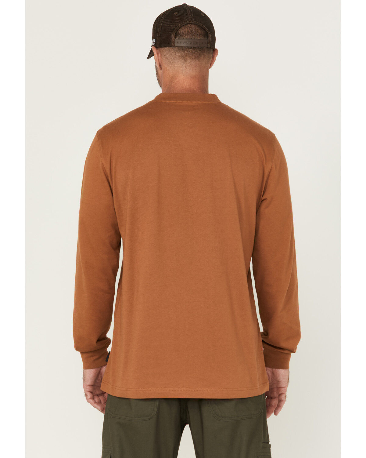 Image #4 - Hawx Men's Wrenches Embroidered Pocket Long Sleeve Work T-Shirt, Rust Copper, hi-res