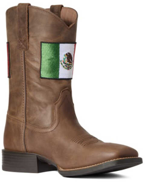 Ariat Men's Sport Orgullo Mexicano II Western Performance Boots - Broad Square Toe, Brown, hi-res