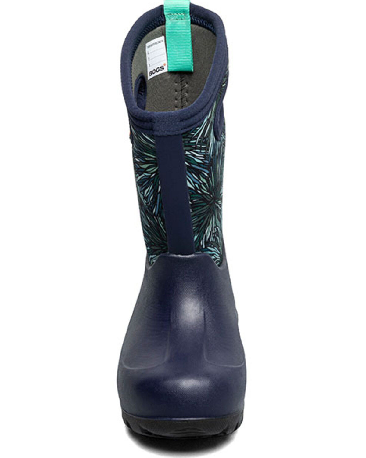 Image #4 - Bogs Girls' Neo Classic Firework Floral Print Waterproof Boots - Round Toe, Navy, hi-res