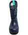 Image #4 - Bogs Girls' Neo Classic Firework Floral Print Waterproof Boots - Round Toe, Navy, hi-res