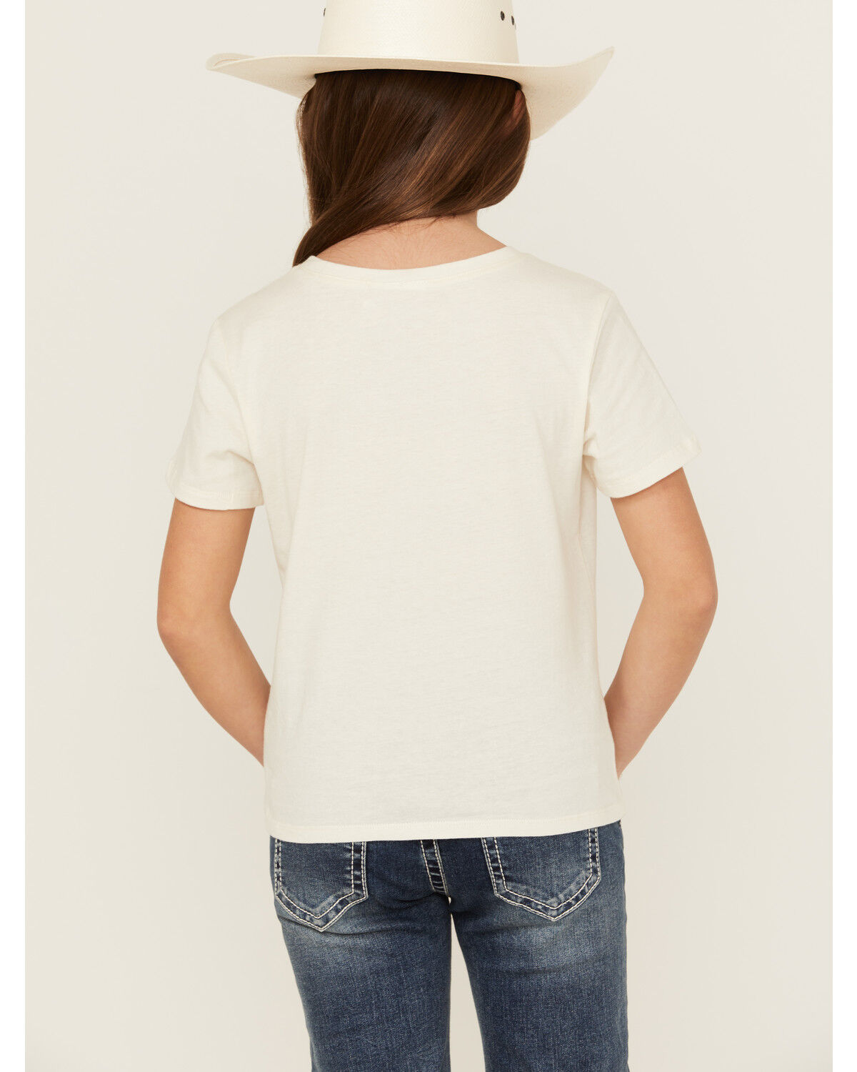 Image #4 - Self Esteem Girls' Howdy Sequin Short Sleeve Graphic Tee, Oatmeal, hi-res