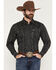 Image #1 - Cowboy Hardware Men's Hombre Skull Long Sleeve Snap Stretch Western Shirt, Black, hi-res