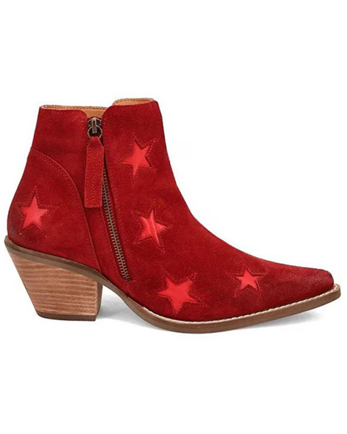 Image #2 - Dingo Women's Little Star Suede Western Booties - Snip Toe, , hi-res