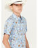 Image #2 - Ariat Boys' Maurico Print Classic Fit Short Sleeve Button Down Western Shirt, Light Blue, hi-res
