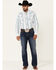 Image #2 - Wrangler 20X Men's Stripe Long Sleeve Snap Western Shirt , White, hi-res