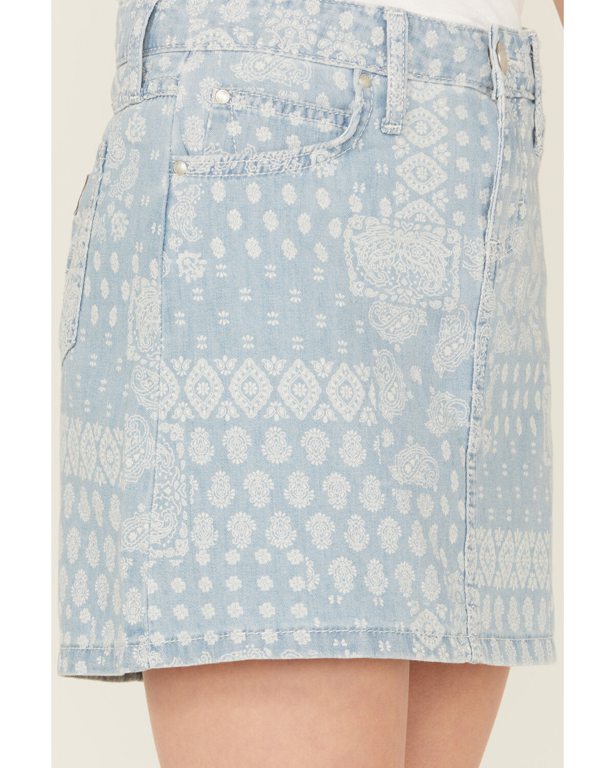 Image #2 - Wrangler Girls' Bandana Print Denim Skirt, Blue, hi-res