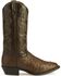 Tony Lama Men's Full Quill Ostrich Western Boots - Medium Toe, Coffee, hi-res