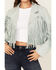 Image #3 - Saints & Hearts Women's Faux Suede Fringe Jacket, Blue, hi-res