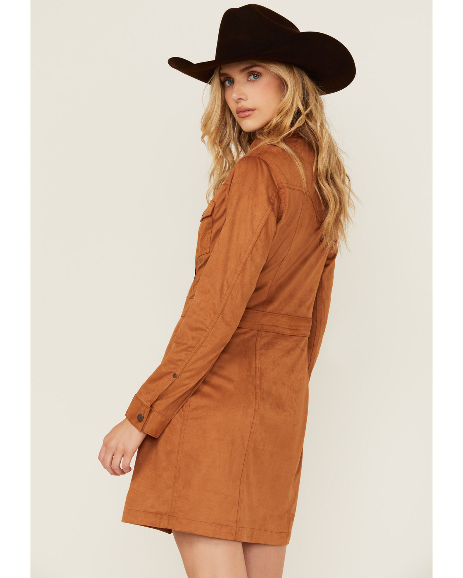 Retro love suede mini dress outlet