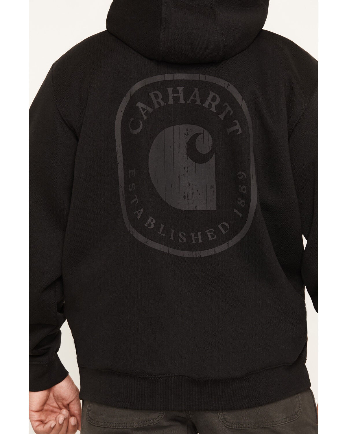 Image #4 - Carhartt Men's Paxton Rain Defender&trade; Graphic Hooded Sweatshirt, Black, hi-res