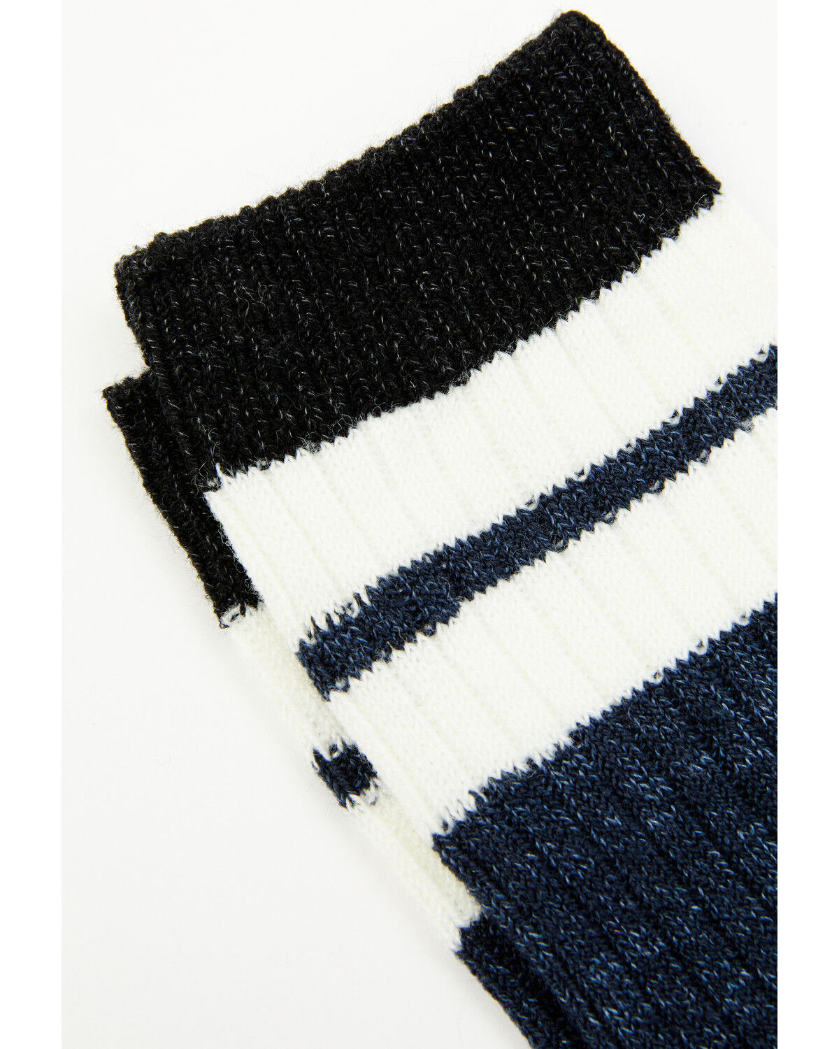 Image #2 - Brother's and Sons Men's Blue Rugby Stripe Crew Socks, Steel Blue, hi-res