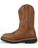 Image #3 - Justin Men's 8" Ames Pull-On Work Boots - Steel Toe, Medium Brown, hi-res