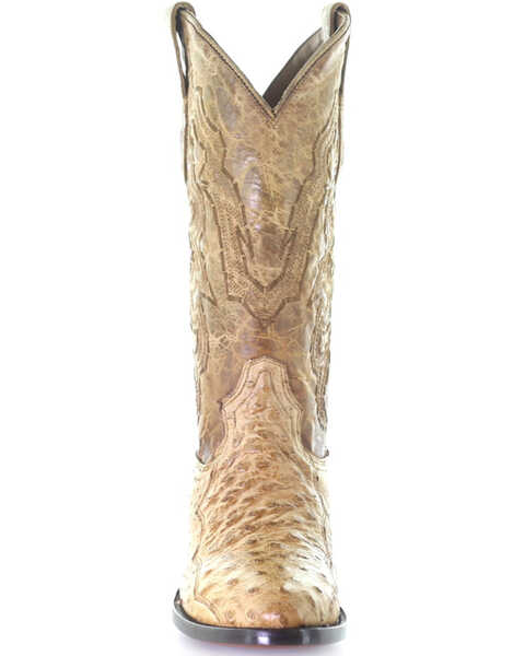 Image #4 - Corral Men's Ostrich Embroidery Western Boots - Round Toe, Ivory, hi-res